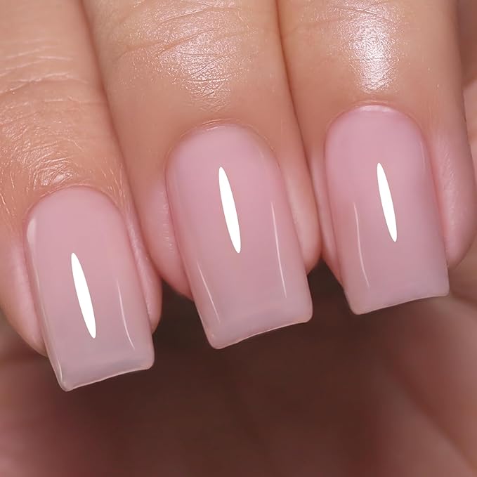 Imtiti Jelly Gel Nail Polish, Nude Neutral Sheer Jelly Nail Gel Polish Soak Off UV LED Spring Summer Translucent Art Manicure Salon DIY Design 10ML