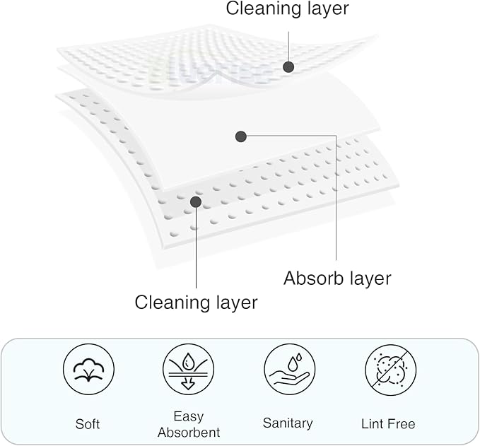 BLUERISE Lint Free Nail Wipes White 600pcs Nail Polish Remover Pads Soft Absorbable Eyelash Extension Glue Cleaning Wipes