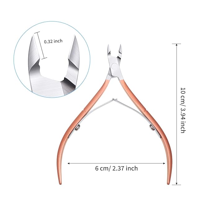 Mudder 3 Packs Cuticle Nippers Cutter Tool Stainless Steel Nail Cuticle Trimmer Remover with Pointed Blade Scissors Pedicure Manicure Tool for Fingernails Nails Care and Toenails(Rose Gold)