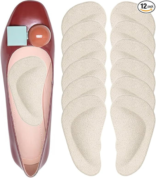 Correct-Position Gel Arch Support Insoles: Plantar Fasciitis & Flat Feet Relief, Adhesive Foot Pads for Pressure-Free Comfort- 6 Pairs