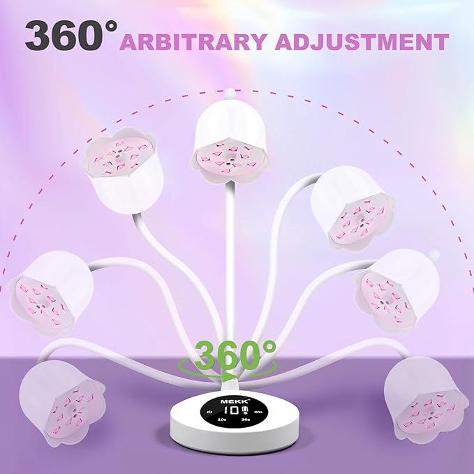 MEKK Gooseneck UV Nail Lamp Cordless Mini UV Light for Gel Nails with Auto Sensor,Professional Flash Cure Lamp 30W Single Nails Light with Three Timers (10s/30s/60s) Salon & Home DIY Use-White
