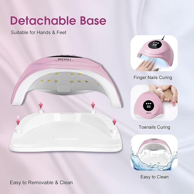 UV LED Nail Lamp, 72W Nail Dryer for Gel Polish with 24 LED Beads 3 Timer Setting, Professional Nail Light UV Nail Lamp for Gel Nails with Auto Sensor& LCD Screen