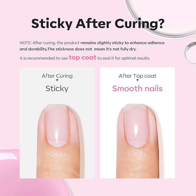 modelones Builder Nail Gel, 2 Pcs Clear and Baby Pink Builder Nail Polish, 8-in-One Rubber Base Gel Polish Pastel Pink Color Strengthener Apex Building Thickening Extension LED Lamp Cured 10ml