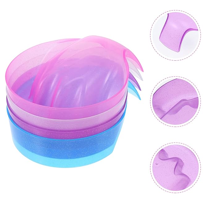 HEALLILY 4Pcs Manicure Bowls Nail Art Hand Soak Bowls Nail Soaking Tray Bowl Manicure Spa Tool for Nail Art Polishing Remover Treatment (Random Color)