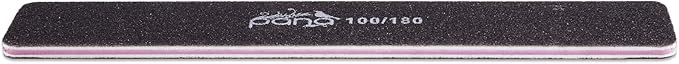 10PCS Jumbo Size PANA Professional Double Sided Nail Files - Black, 100/180 Grit - Emery Board Nail Buffering File Manicure Pedicure Nail Polisher Washable