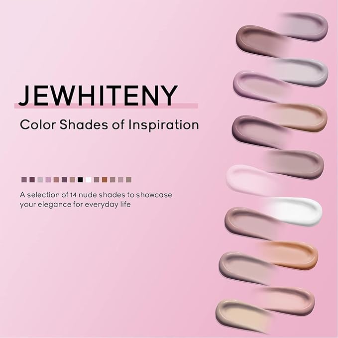 JEWHITENY Poly Extension Gel Nail Kit 14 PCS Poly Gel Kit with Slip Solution and Mini Lamp Nail Art Design Beginner