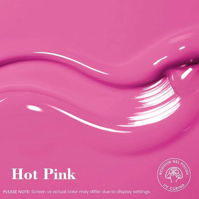 HEMA and TPO Free Pink Gel Nail Polish, 18 ML Neon Pink One Step Gel Nail Polish 3-in-1, No Need Base and Top Coat Easy DIY Nail Art, Soak Off Gel Polish for Women Nail Lovers
