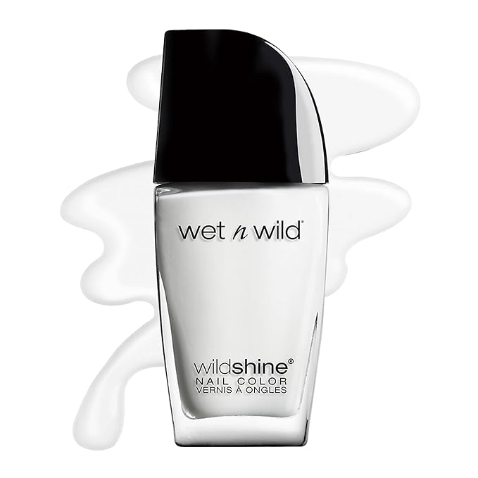 wet n wild Wild Shine Nail Polish, High-Shine Finish, Long-Lasting & Iconic Nail Color - French White Crème