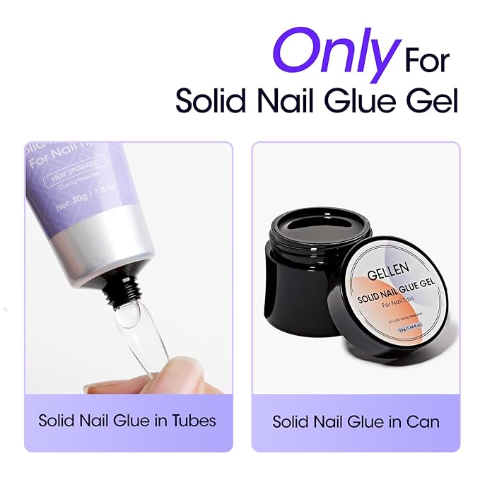 Gellen Solid Gel Nail Glue Remover Spray, 60ML Nail Glue Remover for Press On Nails Acrylic Nails Fake Tips, Acetone Free Soak Off Press-on Nail Removers Glue Off, Not UV Gel Polish Removers