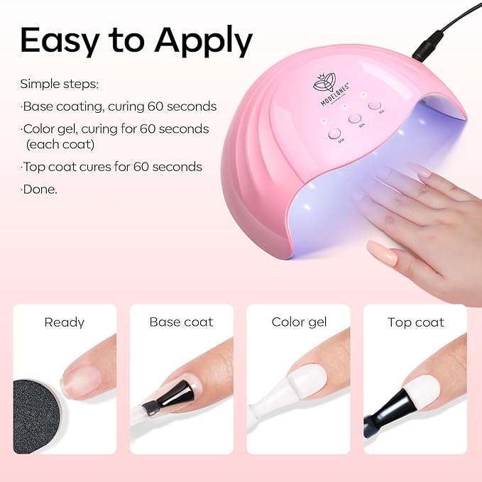 modelones Gel Nail Polish Set 2 Pcs 15 ML Pink Red Gel Polish Hot Pink Red Love-heart Glitter Gel Polish White Shimmer Spring Soak Off LED Nail Art DIY Gift For Women Girl
