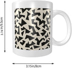 Minimalist Fragmented Angular Shapes Ceramic Cup, Elegant Coffee Mug Tee - Image 5