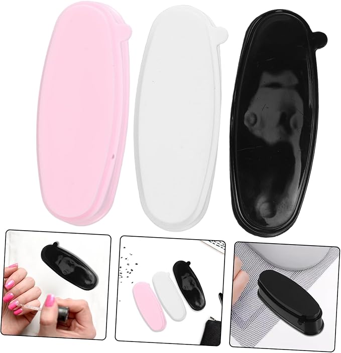 MERRYHAPY 3Pcs Nail Dip Powder Recycling Tray with French Tip Mold Compact Sanitary Durable Nail Art Organizer for Glitter Rhinestones and Excess Powder Storage
