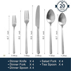 Silverware Set, 20 Piece Flatware Cutlery Set - Image 2