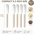 4PCS Stainless Steel Butter Knives Set: 6.3 Inch Cheese Spreader 304 Stainless - Image 7