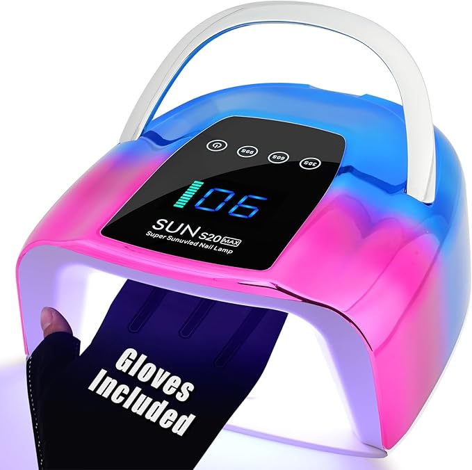 UV LED Nail Lamp Cordless,128W Portable Rechargeable UV Light for Gel Nails, Professional Gel Light Dryer with 3Timers Auto Sensor Nail Machine Curing Lamp for Salon & Home