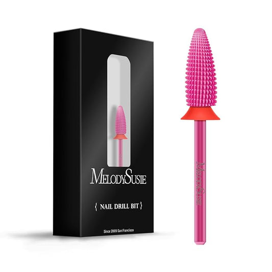 MelodySusie Typhoon Nail Drill Bits, 3/32'' Carbide Tungsten Multi-function Bits, Fast Remove Acrylic or Hard Gel for Manicure Pedicure Salon Professional or Beginner, Pink Blossom, Fine