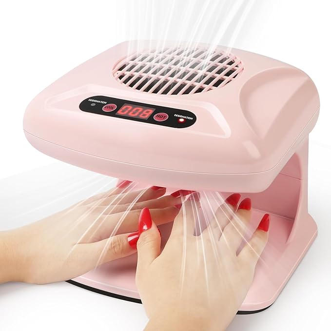 ZJchao Air Nail Dryer, 300W 2 in 1 Automatic Induction Cold Hot Air Nail Polish Drying Fan Wind Blower Dryer for Regular Nail Polish, Home and Salon Use
