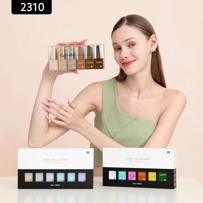 CANNI 6Pcs 9ml Hema-Free Nude Brown Fall Gel Nail Polish Set- Dark Brown Fall Colors Gel Polish Kit DIY at Home Salon Christmas New Year's Gifts for Girls