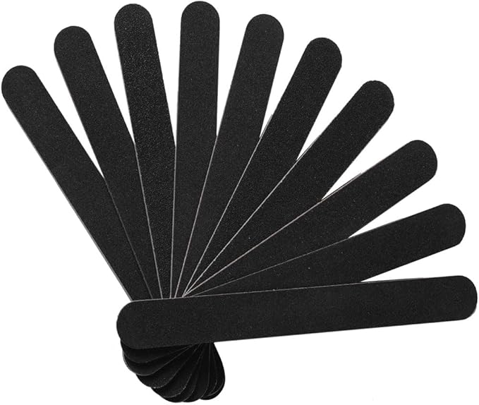 110 PCS Orange Wood Nail Sticks & Professional Double Sided 100/180 Grit Nail Files Emery Board Black Manicure Pedicure Tool