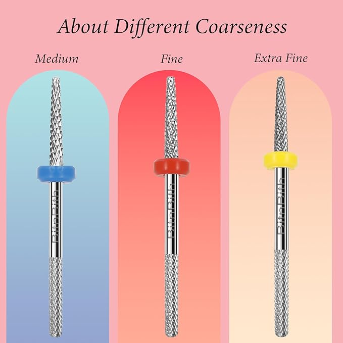 Nail Drill Bit Double Heads Cuticle Drill Bit 3/32" Professional Tungsten Carbide Nail Bit,Safety for Nail Prepare,Dead Skin Cleaner,Manicure Pedicure Nail Supplies Home Salon,Extra Fine