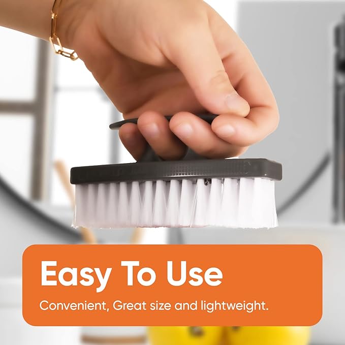 Superio Nail Brush for Cleaning Fingernails, Nail Scrubber Brush, Toe Foot Hands Fingernail Brush Cleaner- Small Scrub Brush- All-Purpose Stiff Cleaning Brush (8, Black)