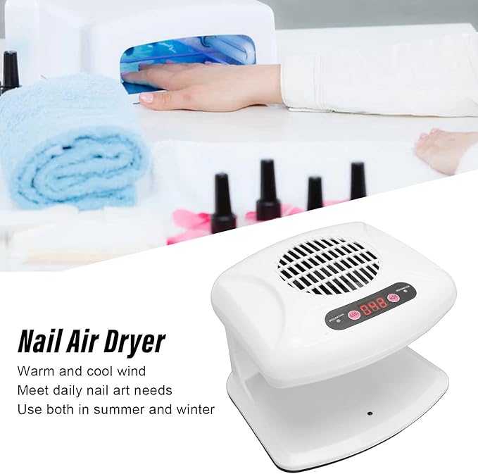Nail Polish Dryer, 400W Portable Automatic Sensor Nail Art Blower Cool Warm Air Blow Nail Art Tools Enlarged Air Outlet Regular Nail Polish Drying Fan for Professional Salon Home