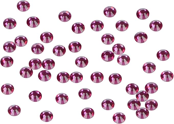 2880PCS Art Nail Rhinestones Non Hotfix Glue Fix Round Crystals Glass Flatback for DIY Jewelry Making with one Picking Pen (ss5 2880pcs, Rose)