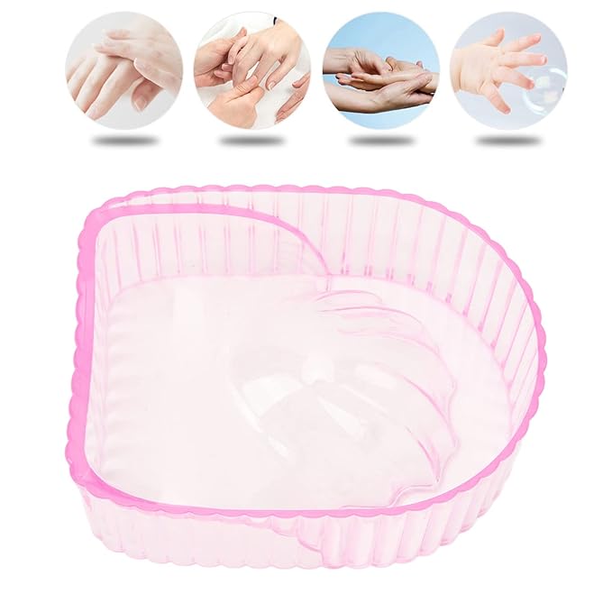 Hand Soaking Bowl, ANGGREK Acrylic Nail Soak Off Bowl Nail Remover Bowl for Soften Dead Skin Clean Remover Gel Polish Nail Manicure Wash Soaker Tray for Beauty Salon (Transparent )