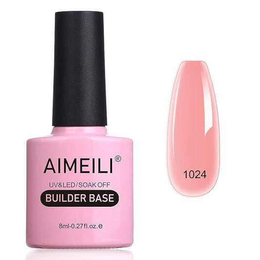 AIMEILI Builder Nail Gel, Hema Free, Cruelty Free, Vegan, Nail Strengthener Enhancement Building Rubber Base Coat for Manicure - BD1024