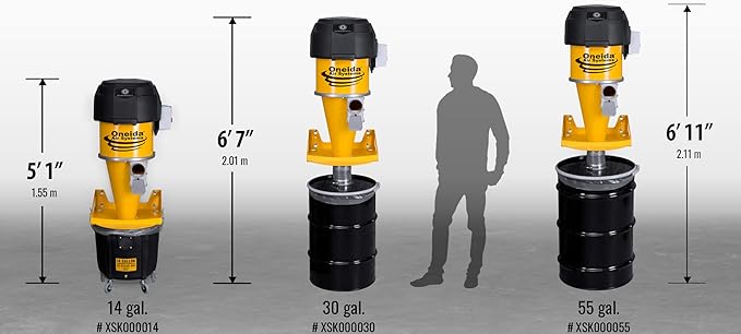 Oneida Air Systems Supercell Turbo High-Pressure Wall-Mounted HEPA-GFM Cyclone Dust Collector (14-Gal)
