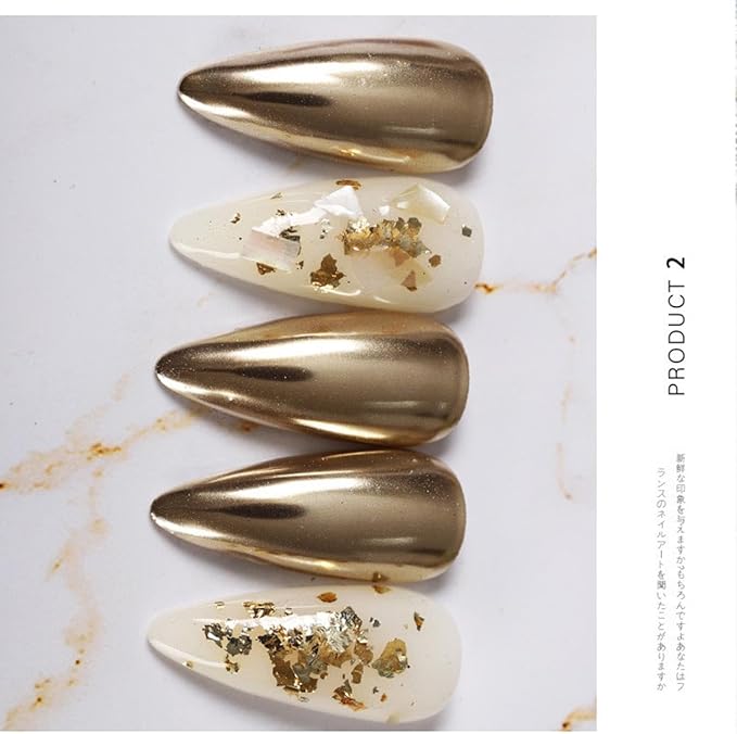 Rose Gold Nail Chrome Powders, 6 Colors Gold Chrome Powder for Nails Metallic Mirror Nail Powders Nail Art Decorations