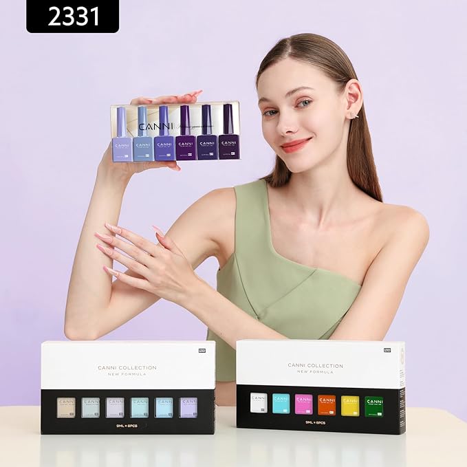 CANNI 6 Colors 9 ML Hema-Free Dark Purple Blue Gel Nail Polish Set, Blue Dark Purple Gel Polish Kit, Soak Off LED Nail Gel Manicure Kit DIY at Home Salon Gifts