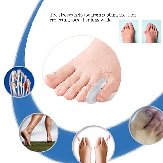 10 Pcs Pinky Toe Separator, Little Toe Straightener Bunion Corrector for Men Women Walking, Running, Overlapping, Bunion Corrector and Bunion Relief