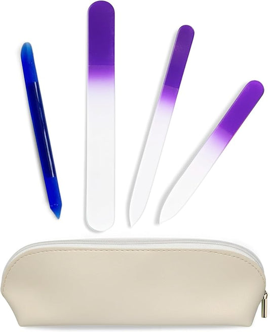 Alban Czech Glass Nail File Parent (Purple & Royal Manicure, 5, Count, 180/240 Grit)