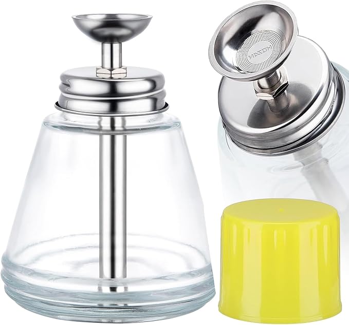 5 Oz/ 150ml Glass Push Down Pump Dispenser Bottle With Cap Push Down Glass Empty Pump Dispenser for Alcohol Makeup Clear Refillable Bottle Hand Pumping Press Container