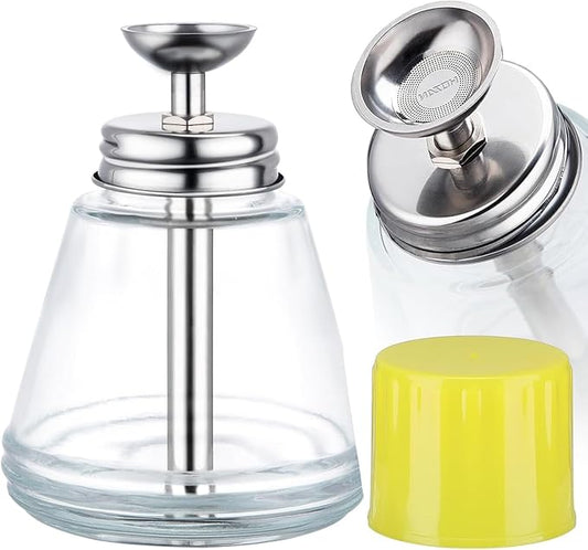 5 Oz/ 150ml Glass Push Down Pump Dispenser Bottle With Cap Push Down Glass Empty Pump Dispenser for Alcohol Makeup Clear Refillable Bottle Hand Pumping Press Container