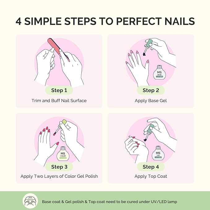 MelodySusie Plant Based Gel Nail Polish Set,Spring and Summer Macaron Colors,Hema Free,Soak Off UV LED Gel Polish Nail Art Manicure Salon DIY at Home 8Pcs 10ml/0.34 fl oz