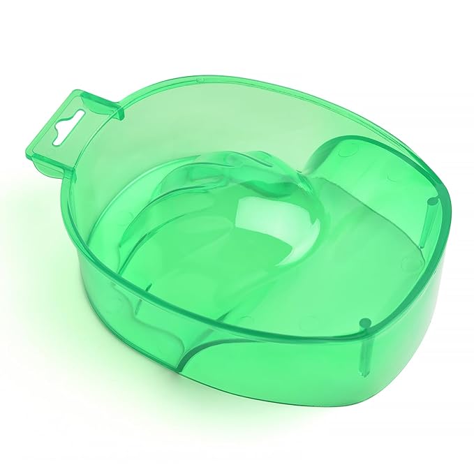 Nail Spa Soak Bowl Gel Polishing Remover Manicure Soaking Bowl Clear Acrylic Nail Soak Bowl Warm Water Bowl Hand Bowl With Handle Hand Care Tools, Green)