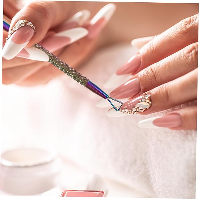 4 Pcs Nail Polish Remover Tool Metal Nail Pusher Cuticle Pusher Remover Cuticle Pushers Professional Cuticle Tools Stainless Steel Manicure Tool Nail Art Stick Pedicure