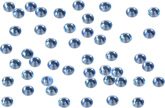 288PCS Art Nail Rhinestones Non Hotfix Glue Fix Round Crystals Glass Flatback for DIY Jewelry Making with one Picking Pen (ss30 288pcs, Lt. Sapphire)