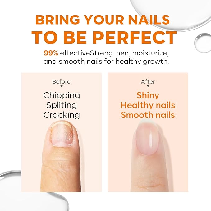 modelones Nail Strengthener Clear Nail Polish Repair for Damaged Nail Hardener Extra Strong and Growth Crystal Clear 15ml
