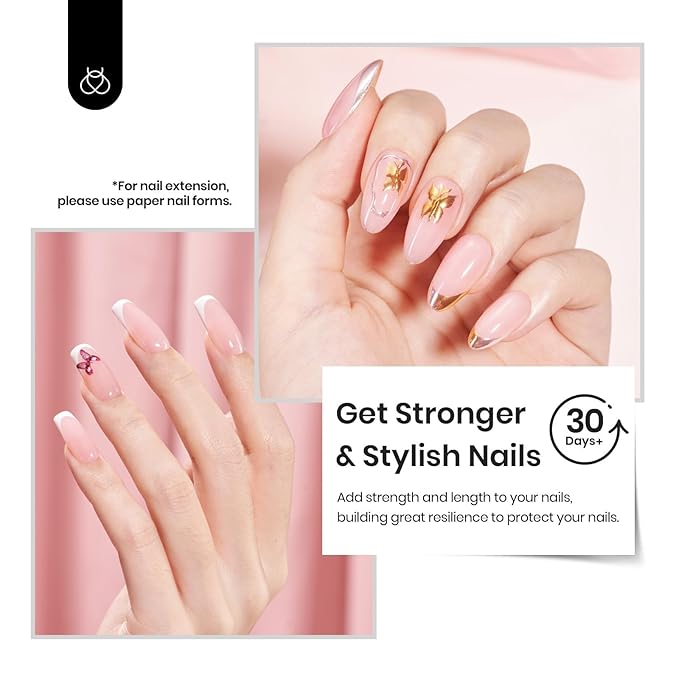 Beetles Builder Gel HEMA Free-Pristine Grace 0.5 oz 8 in 1 Nail Thickening Strengthening Building Apex for Beginner DIY Salon at Home, Jelly Pink Builder Nail Gel, UV & LED Lamp Cured