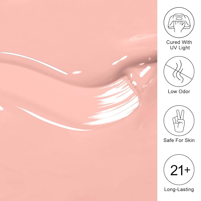 Imtiti Coral Gel Nail Polish, Light Coral Orange Gel Polish High Gloss Soak Off UV LED Spring Summer Art Manicure Salon DIY Design 10ML
