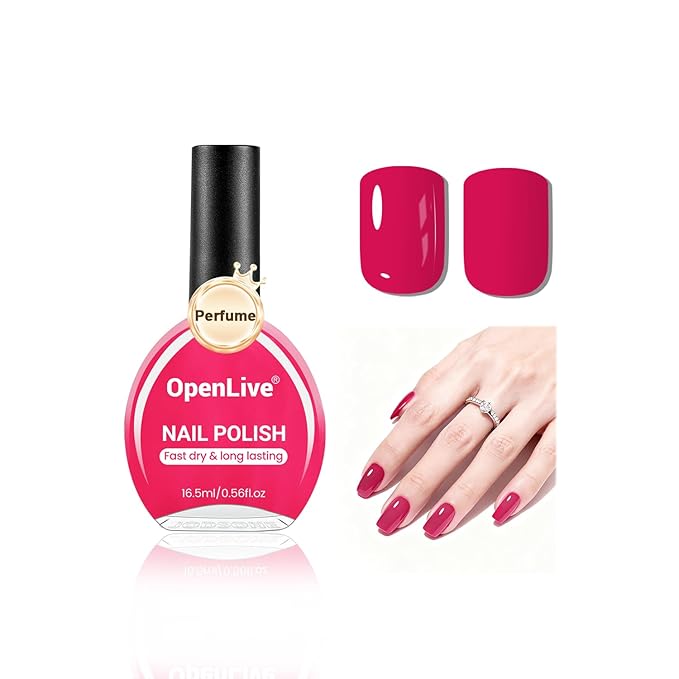 16.5ml Rose Red Perfume Nail Polish Large Volume Quick Dry Nail Polish, Long Lasting Shine, Fingernail Toenail Nail Art DIY Home Travel Nail Art Gift