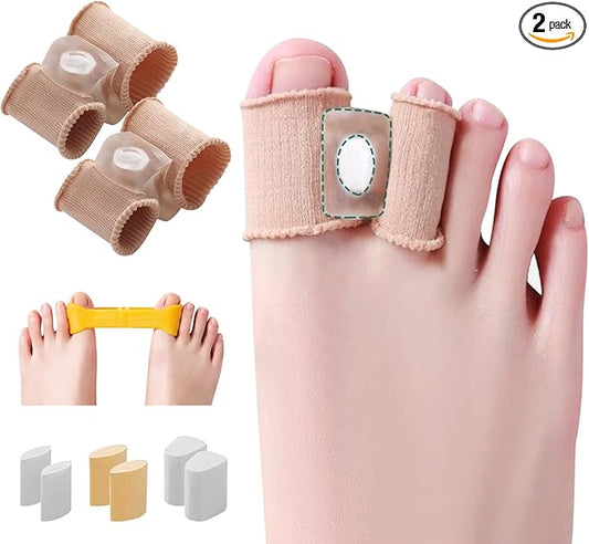 Adjustable Big Toe Separators for Women & Men Bunion Corrector & Hammer Toes Straightener, Silicone Spacers for Overlapping Toes, Corn Relief & Foot Pain Support, Soft Gel Protectors
