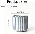 Japanese Ceramic Mug, Vintage Tea Cup 6oz Striped Cup No Handle Drinking Cup - Image 3
