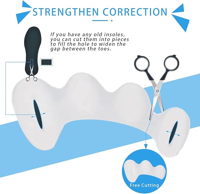 COOLWAVE Toe Separator Toe Spacer for Men and Women, Toe Straightener for Hammer Toes, Bunions, Plantar Fasciitis, Hallux Valgus (1 Pair) (Small)
