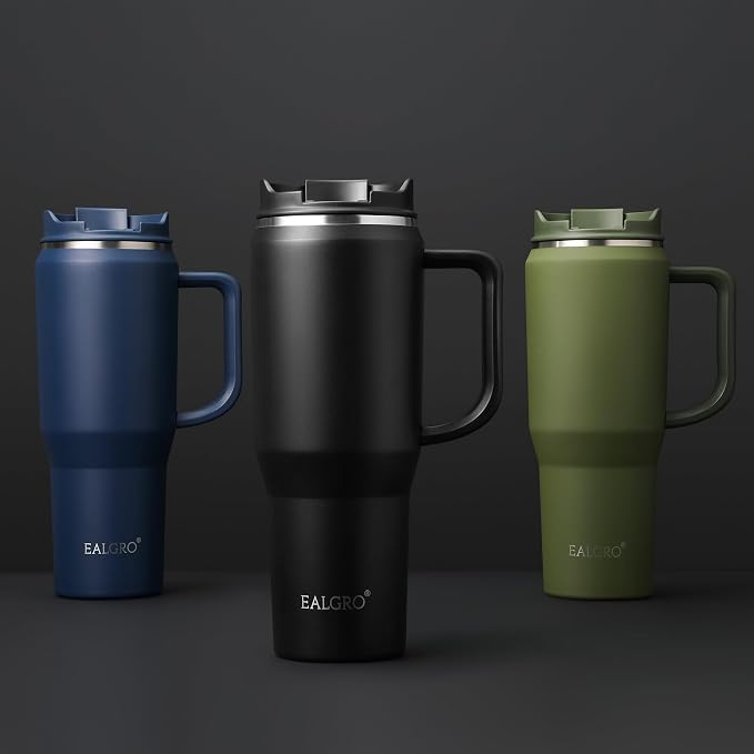 EALGRO 40 oz Tumbler with Handle, Insulated Tumblers with Lid and Straw | - Image 5