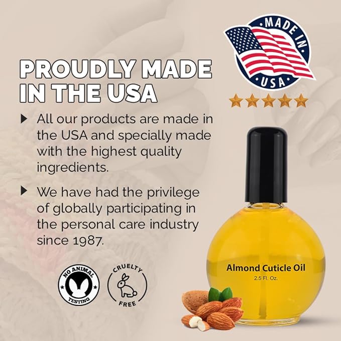 PRO NAIL - Cuticle Revitalizing Oil for Nails, Almond, 2.5 oz - Professional Strength, Pedicure and Manicure - Moisturizes and Strengthens Nails and Cuticles - Soothing and Nourishing