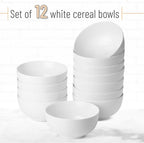 Brew To A Tea BTaT- White Soup Bowls Set of 12, 16 Ounces, Porcelain Dishes - Image 2